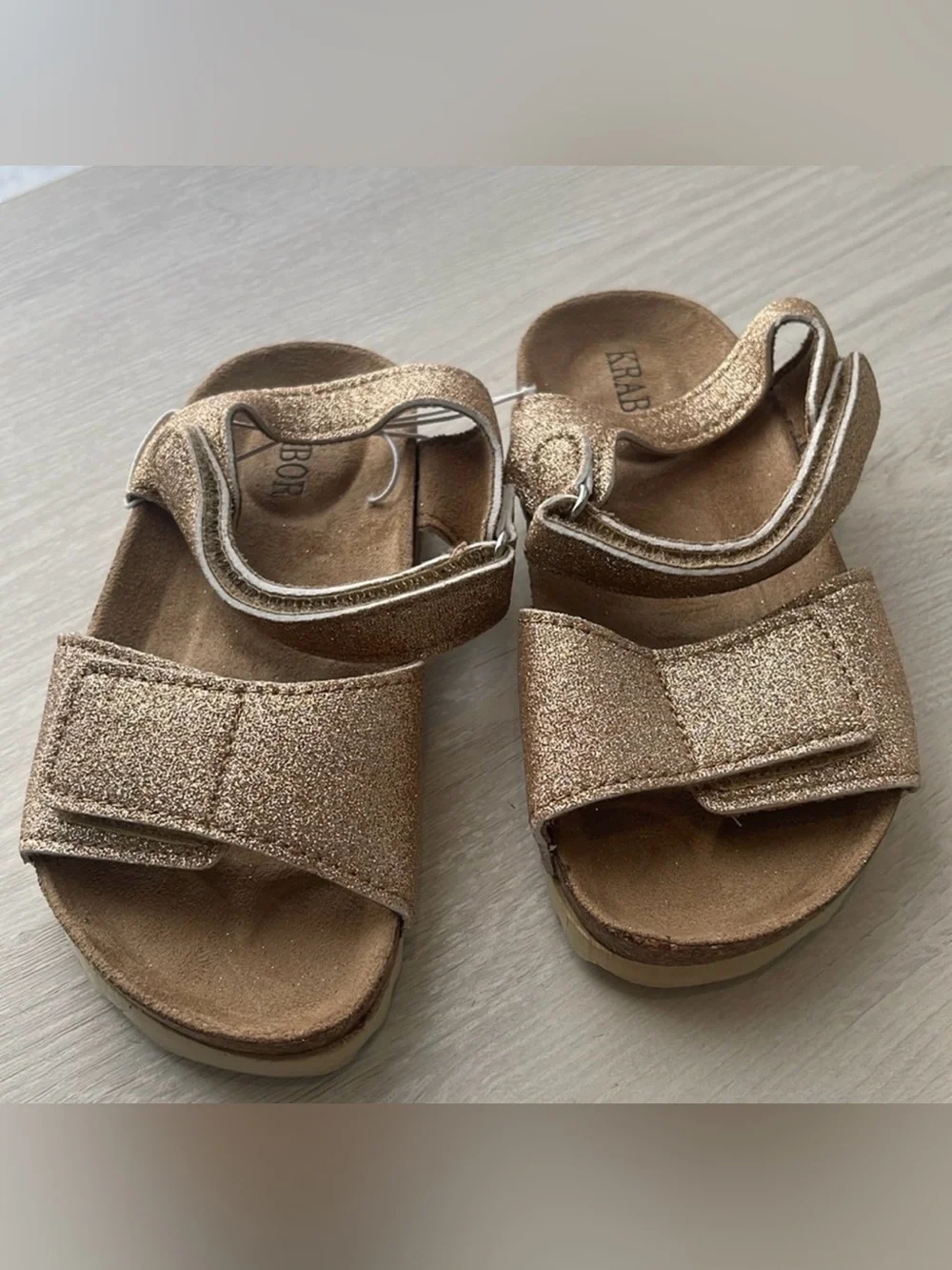 Krabor Gold Glitter Sandals Size US Toddler 9